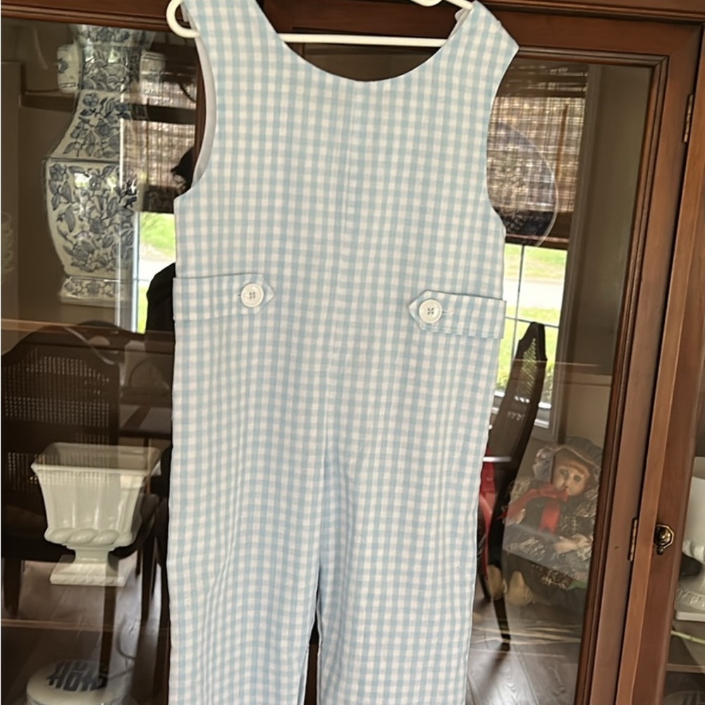 TBBC Light Blue Gingham Kids Longall - Picture 5 of 5